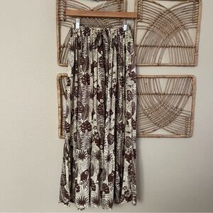 The Makana Shop Hawaiian Maxi Skirt Boho Aloha Retro Y2K Elastic‎ Waist Sz S B19